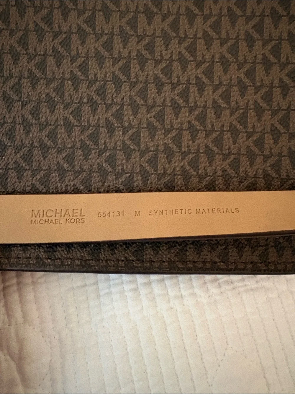 Michael Kors Dark Brown Logo Belt Bag with Gold Chain